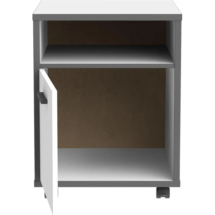 Rollcontainer >KEFLAVIK< in weiß, anthrazit - 49,8x64,6x52,2cm (BxHxT) – Bild 3