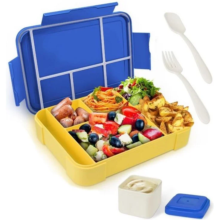 Bundviel Lunchbox Brotdose Kinder mit Fächern Bento Box Auslaufsicher Lunchbox – Bild 4