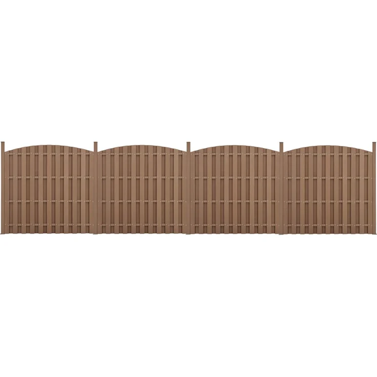 WPC Gartenzaun mit Rundbogen (165-185)x747 cm Braun [neu. holz] – Bild 2