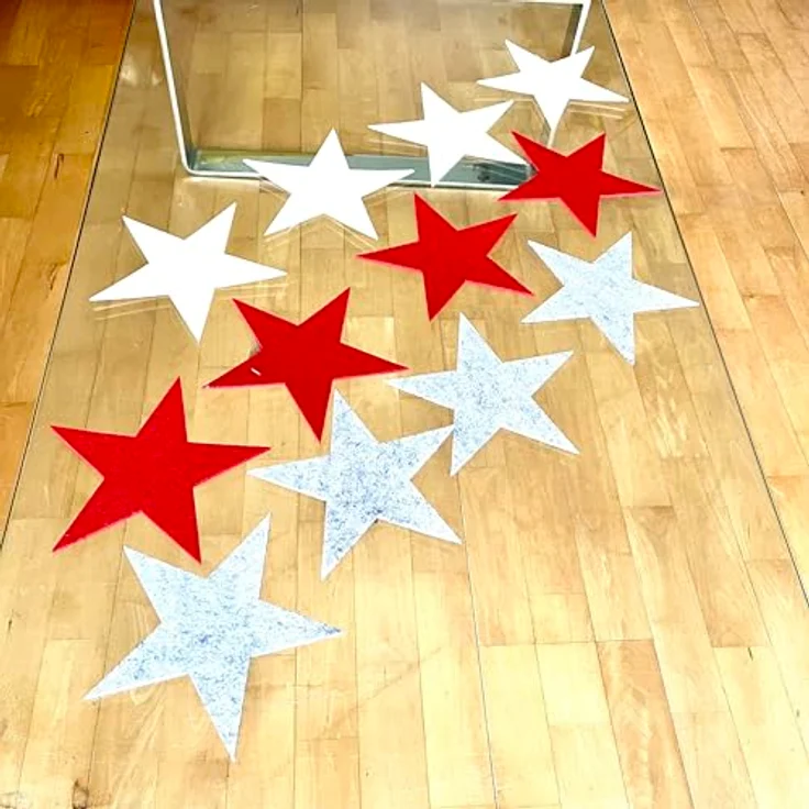 Annastore Platzset 12 x Filzsterne Filzdeko Sterne Weihnachten Filzunterlage Sterne, In DREI Farben – Bild 4