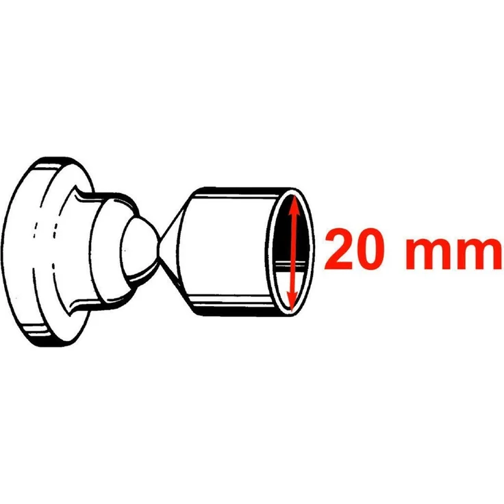nodeko Wandbefestigung Schrägwandhalter weiß, Adapter, für Duschvorhangstangen, Gardinenstangen, Vorhangstangen Ø 20 mm, beweglich - bis 45 Grad – Bild 3