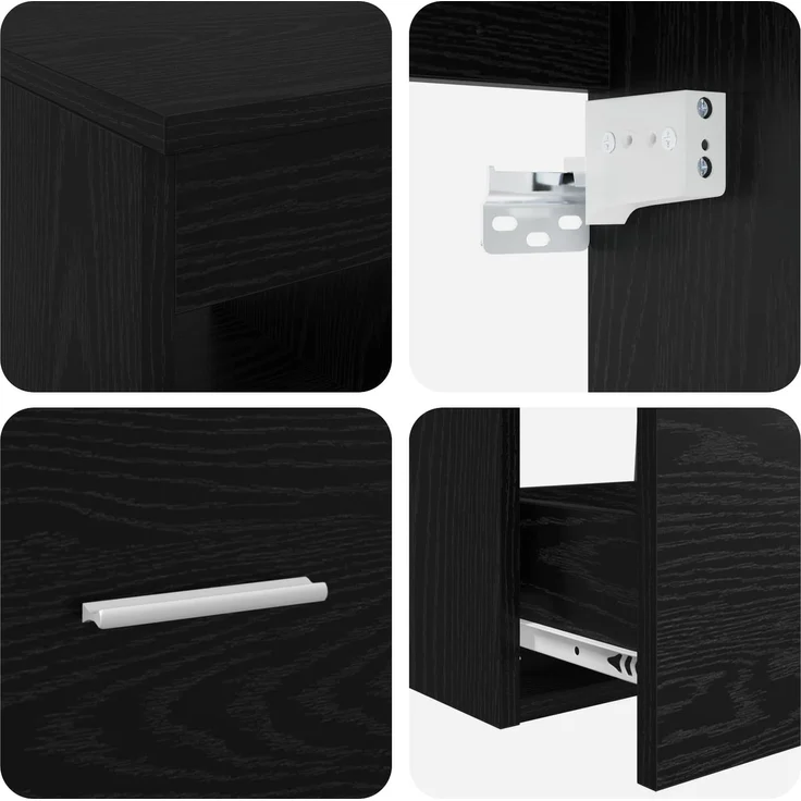 vidaXL Badezimmerschrank-Set 3 stk. Schwarz 129 x 41 x 80 cm 3405828 – Bild 8