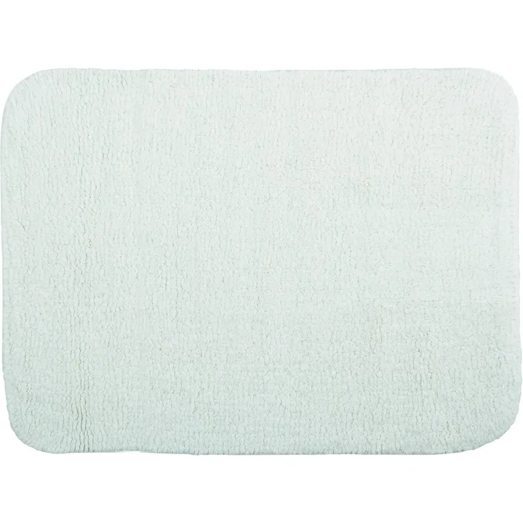 Spirella Badteppich Badematte Duschvorleger CAMPUS 100% Baumwolle Hochflor | flauschig | rutschhemmend | geeignet für Fußbodenheizung | 50x70 cm | Weiß