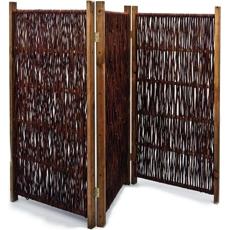 NOOR Paravent Weide - mehrteilig - klappbar - Sichtschutz-Module (3 St), aus Naturmaterialien - Sichtschutz für Garten, Terrasse und Balkon
