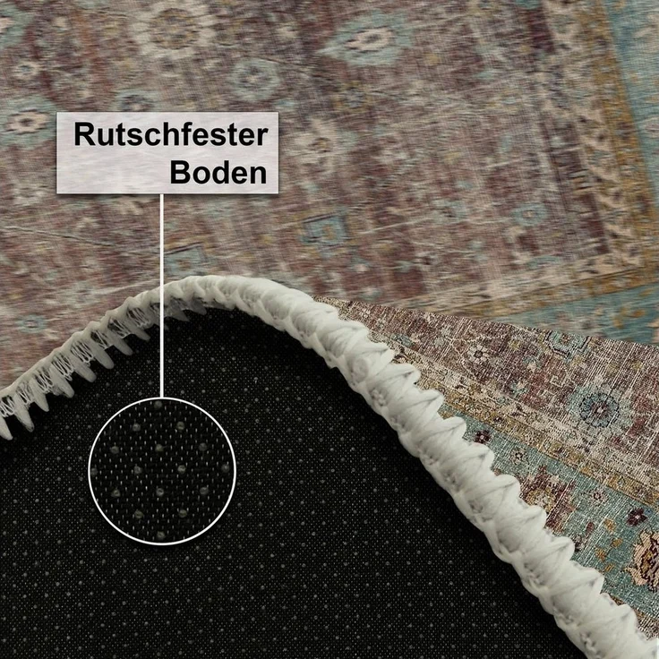 Bamyum Teppich Enber Teppich mit Chenille-Druck, Waschbarer, Antibakteriell Teppich, Einzelstück – Bild 3