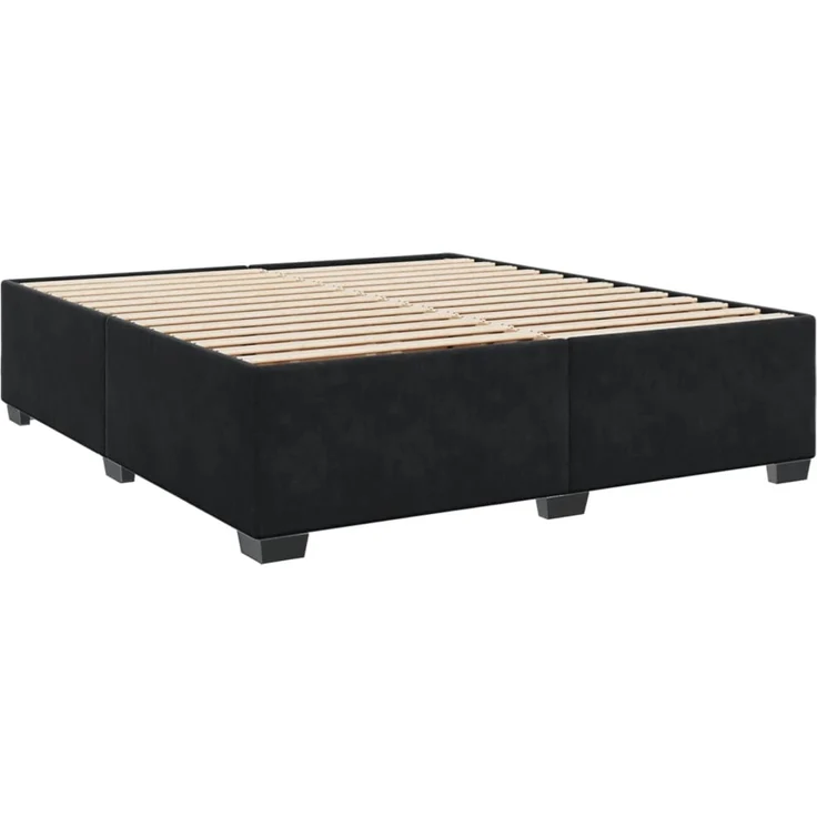 vidaXL Boxspringbett mit Matratze Schwarz 200x200 cm Samt 3285307 – Bild 5