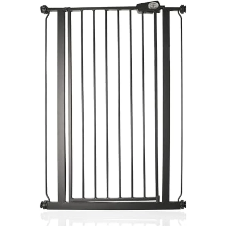 Bettacare Sicherheitsgitter für Kinder und Hunde, Schmal, 68.5cm - 75cm, Mattschwarz, Extra hohes Babygitter von 104cm Höhe, Schmales Druckmontage-Sicherheitsgitter für Treppen – Bild 2