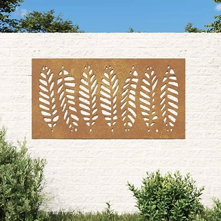 vidaXL Garten-Wanddeko, 105x55 cm Cortenstahl mit Blatt-Design, wetterfest und korrosionsbeständig – Bild 2