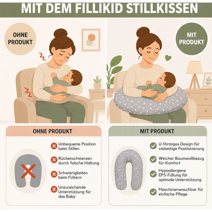 Fillikid Stillkissen Stillkissen EPS Mikroperlen 190 cm Exklusiv – Bild 4