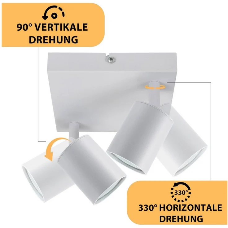 Nettlife Deckenstrahler Schwarz GU10 Modern Wohnzimmer 2 Flammig Schwenkbar Deckenlampe, Schwenkbar, LED wechselbar, Rund Flur Deckenspot Innen Spot für Schlafzimmer Küche – Bild 2