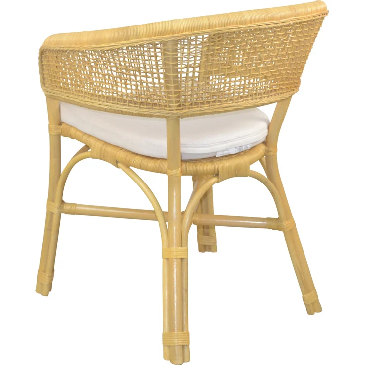 Schöner Rattansessel, Rattanstuhl handgeflochten, beige, inklusive Sitzkissen – Bild 2