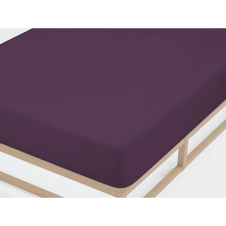 biberna Jersey-Elastic-Spannbetttuch 0077866, dunkel violett, 1x 140x200 cm - 160x220 cm – Bild 1