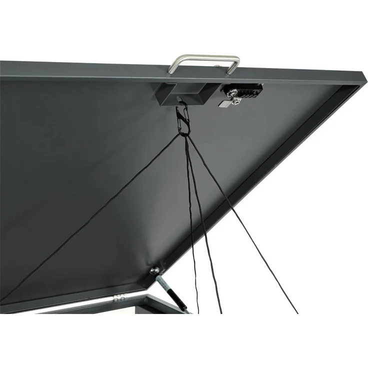 3er Mülltonnenverkleidung HWC-J82, Mülltonnenbox, erweiterbar, Metall 80kg, anthrazit ~ Kirsche-Holzoptik dunkelbraun – Bild 8