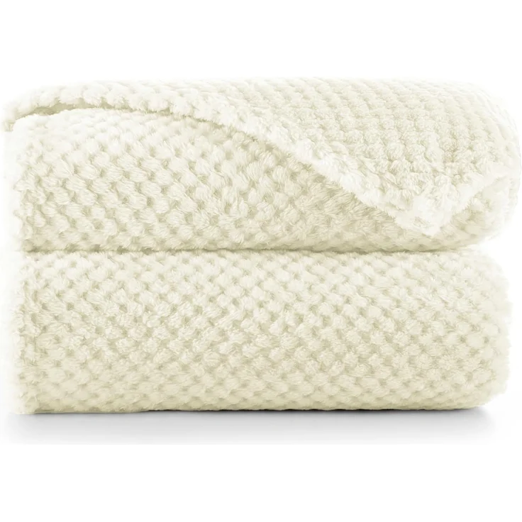 DecoKing Kuscheldecke 70x150 cm Creme Decke Microfaser Wohndecke Tagesdecke Fleece weich sanft kuschelig skandinavischer Stil Ecru Henry – Bild 1