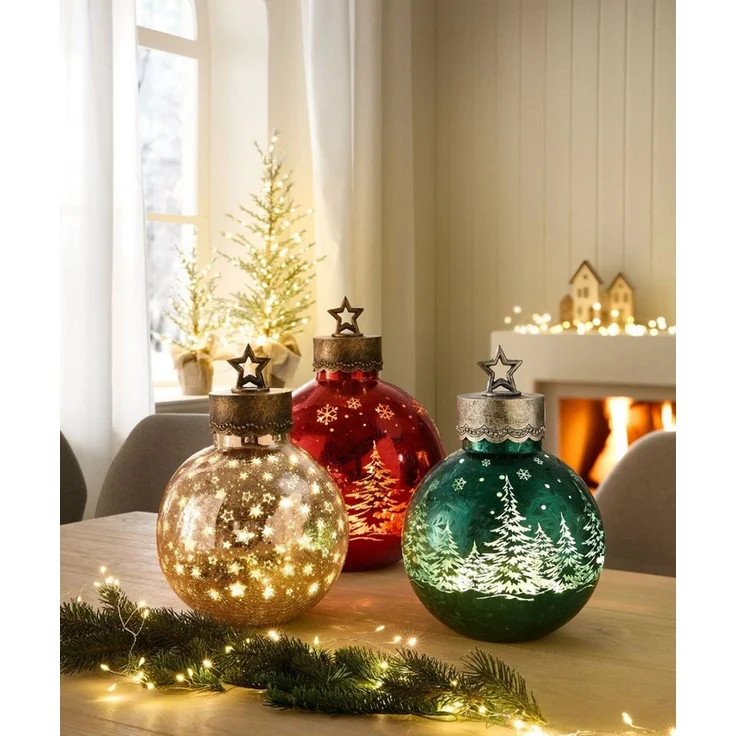 formano LED Kugelleuchte Winterwald, LED, Mit Timerfunktion, Grün, Winterwald, H: 30cm – Bild 4