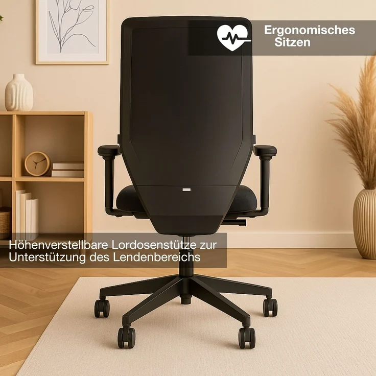 ASSMANN Bürostuhl Streamo mit Polsterrücken Beige 48x64x116cm Textil – Bild 3