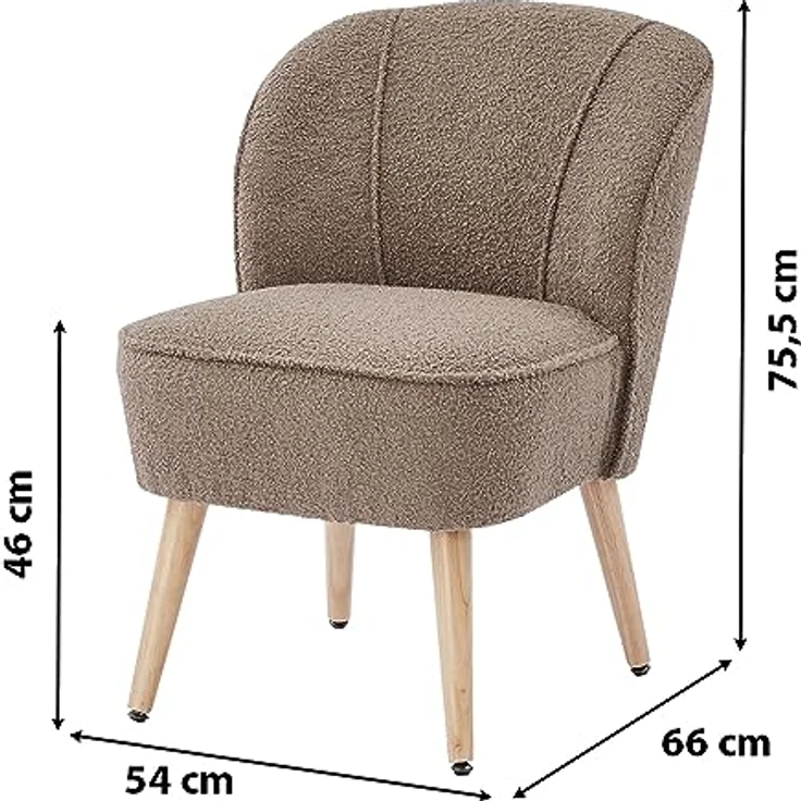 BAÏTA Tivoli Sessel aus Frottee, Stoff, Taupe, 54 x 66 x 75,5 cm – Bild 4