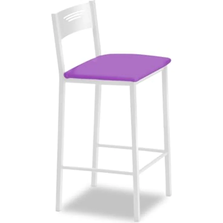 ASTIMESA - Küchenhocker mit hoher Polsterung und Rückenlehne - Gestell aus Kunstleder - Farbe des Sitzes: Aubergine, Inhalt: 1 Stück, Maße: 90 cm (Gesamthöhe)