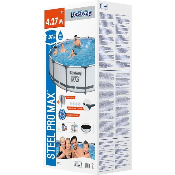 Steel Pro MAX™ Frame Pool Komplett-Set mit Filterpumpe Ø 427 x 107 cm, lichtgrau, rund – Bild 10