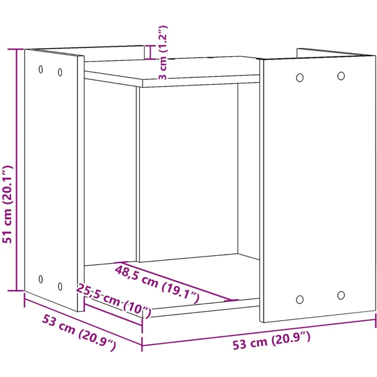 vidaXL Katzenklo Räuchereiche 53x53x51 cm Holzwerkstoff 857755 – Bild 9