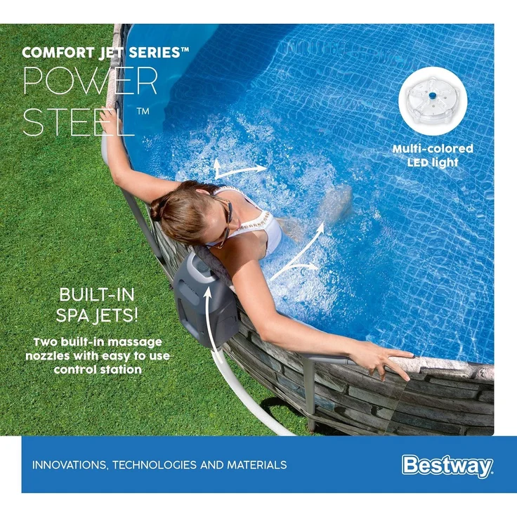 Bestway Pool-Set Power Steel Comfort Jet Series Oval 610x366x122 cm 92855 – Bild 19
