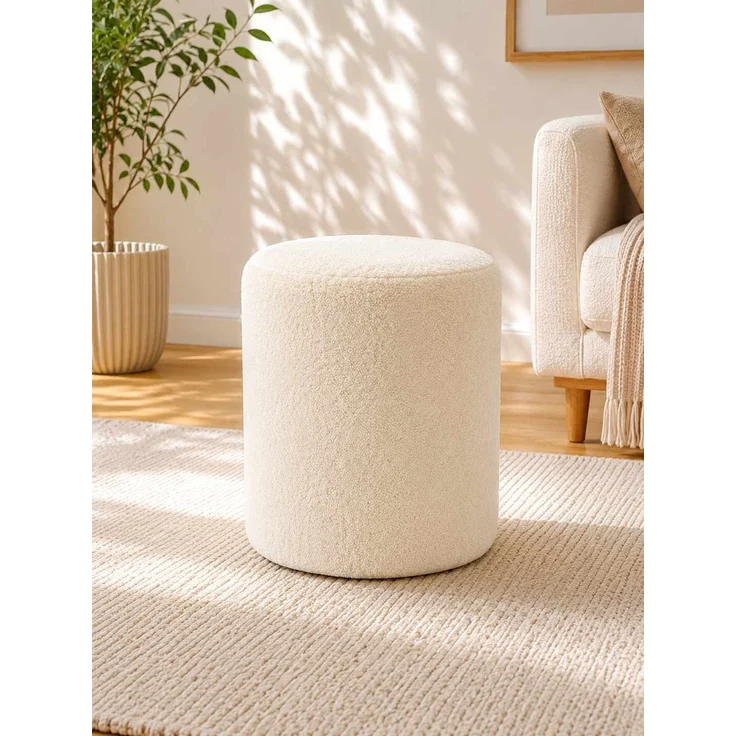 Hanah Home 'Az-Sln-02 - Cream' Pouffe, Creme, 40 x 45 x 40 cm – Bild 1