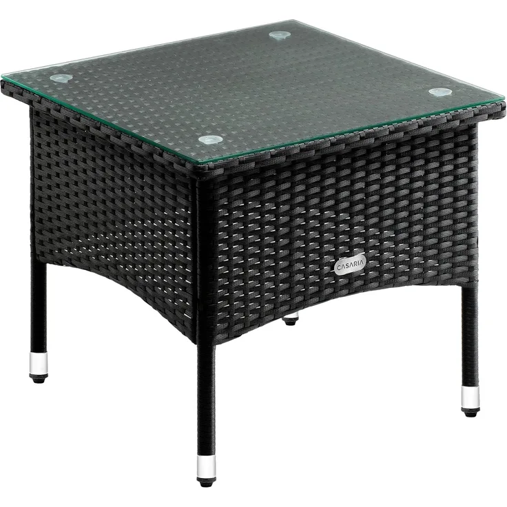 CASARIA® Polyrattan Beistelltisch 50x50x45cm Schwarz