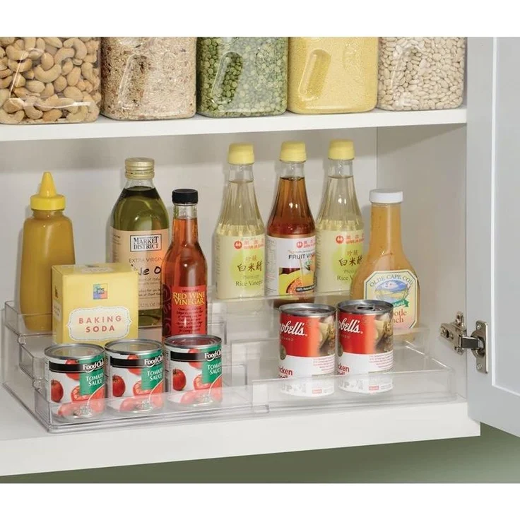 Gewürzregal Gewürzständer Organizer ausziehbar 3 Ebenen mDesign transparent – Bild 5