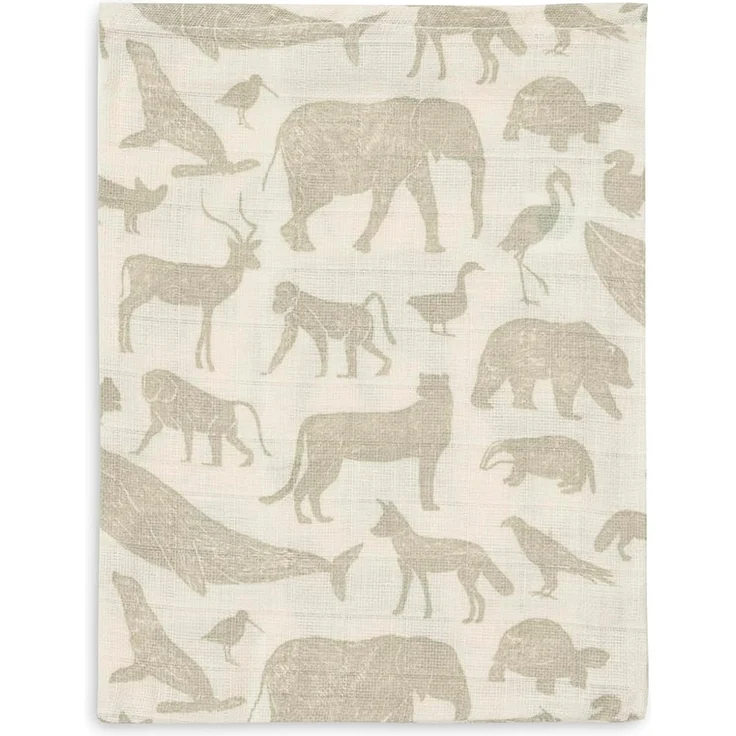 Jollein Animals Waschlappen - 3 Stück - Olive Gree – Bild 2