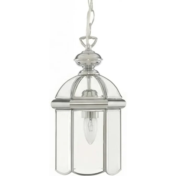 Licht-Erlebnisse Pendelleuchte LANTERN, ohne Leuchtmittel, Chrom Glas Metall E27 L:17,8 cm Esstisch Modern Klassisch – Bild 5