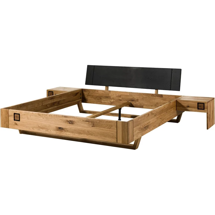 Bett inkl. Nachttische Wildeiche 160x200x81 natur geölt/lackiert KITZBÜHEL #153 – Bild 1