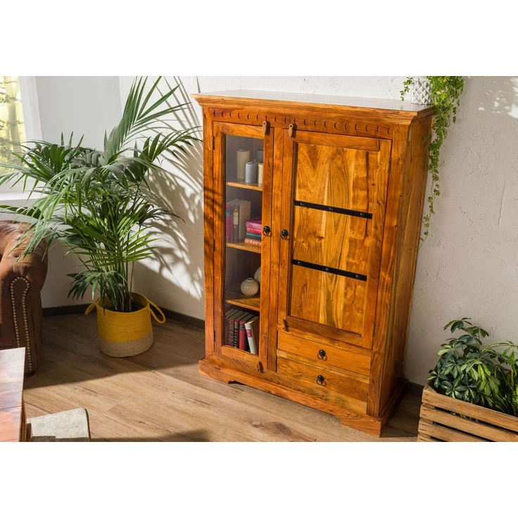 Vitrine Akazie 110x45x155 honig lackiert OXFORD #0425 – Bild 2