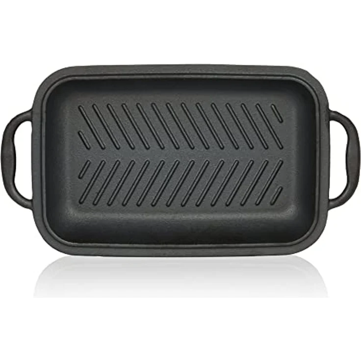 BBQ-Toro Bräter Gusseiserner Bräter mit Deckel 4,5 L, 2in1 Pfanne und Schmortopf, Gusseisen – Bild 4