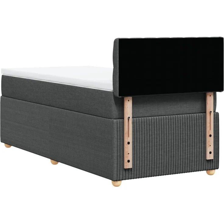 vidaXL Boxspringbett mit Matratze Dunkelgrau 90x200 cm Stoff 3287347 – Bild 9