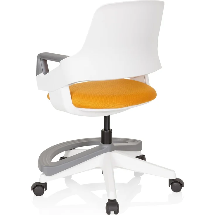 hjh OFFICE 640490 Kinder- und Jugendstuhl Kid Flex Stoff Orange mitwachsender Drehstuhl, Fußablage & Rückenlehne höhenverstellbar – Bild 7