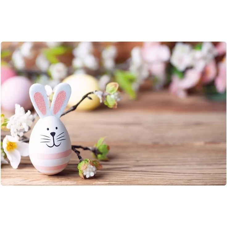 matches21 HOME & HOBBY Platzset Abwaschbare Tischsets 4er Set Ostern Blumen & Hase, (4-St), Platzsets als Tisch-Untersetzer und Tisch-Deko für Esstisch Teller – Bild 2