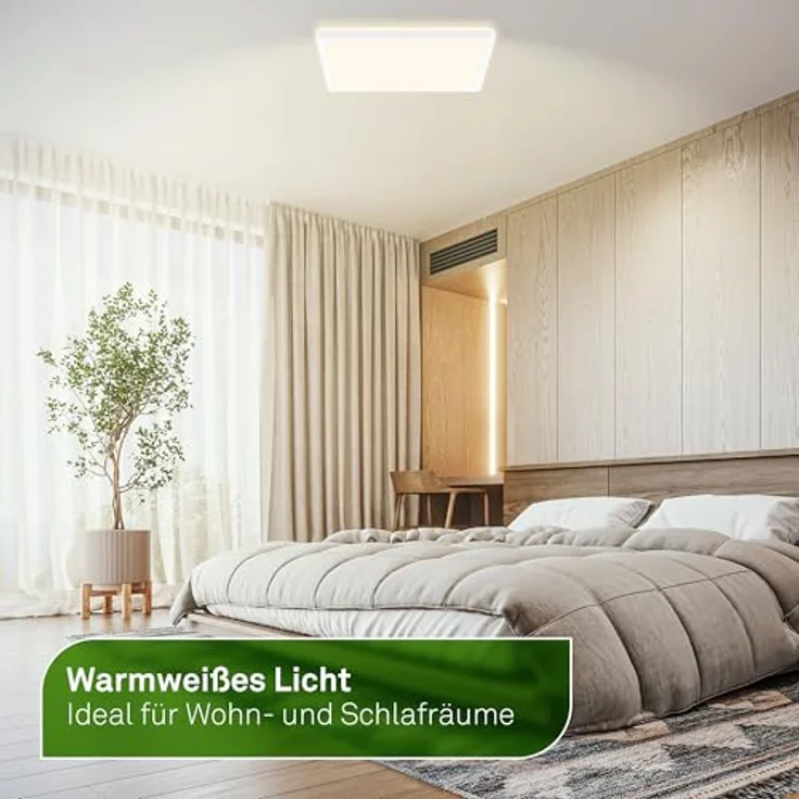 BRILONER - EEK A LED Panel Effizient mit 11W bei 2400lm, ca. 50.000h Licht, flach, CCT, indirektes Licht, LED Lampe, Deckenleuchte, Wohnzimmerlampe, Deckenlampe, Flur, 29,3 x 29,3 x 3 cm, Weiß – Bild 5