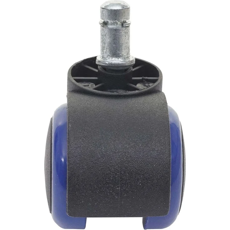 5er-Set Hartbodenrollen HWC-H86, Bürostuhl-Rollen Stuhlrollen, 150kg belastbar Ø 11mm ~ blau – Bild 5