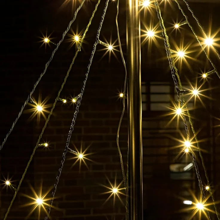 Spetebo Weihnachtspyramide LED Lichterpyramide mit Timer - 200 LED / 150 cm, Dekorativer Metall Weihnachtsbaum 150 cm – Bild 4