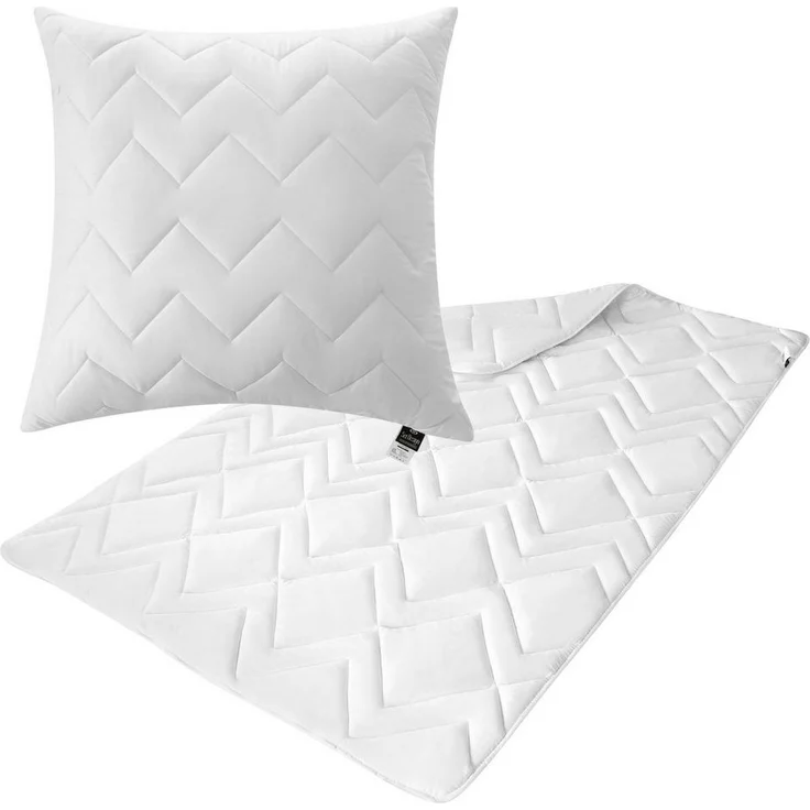 SEI Design Bettdecke + Kopfkissen Bett-SET Bettdecke Steppdecke leicht 135x200 + Kopfkissen 80x80, Füllung: Polyester, kochfest – Bild 5