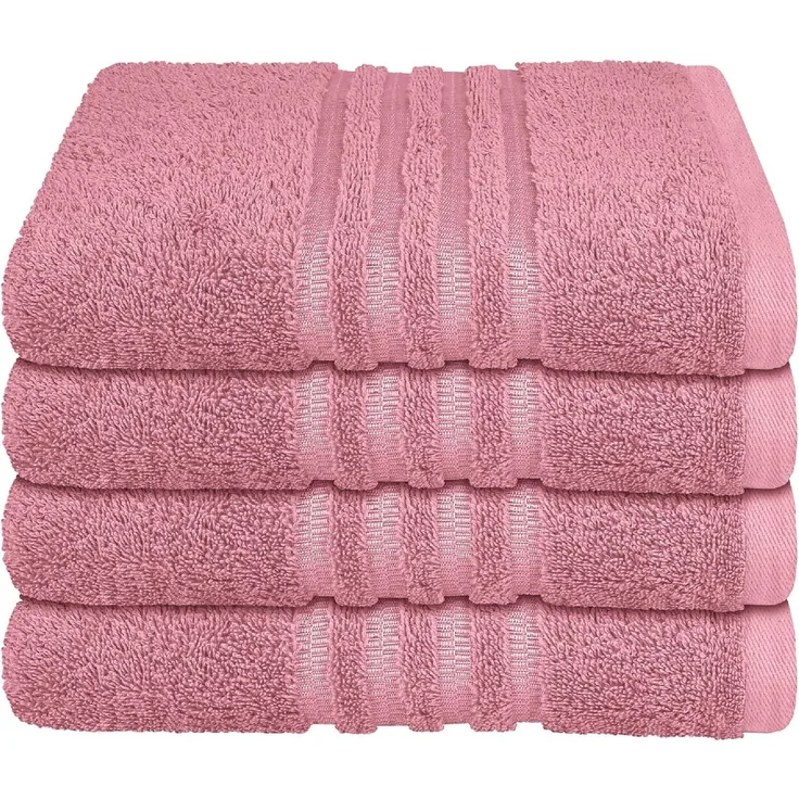 Schiesser Frottier Handtücher Milano im 4er Set aus Flauschiger, hautfreundlicher Baumwolle, Made IN Green, Farbe:Malve, Größe:50x100 cm