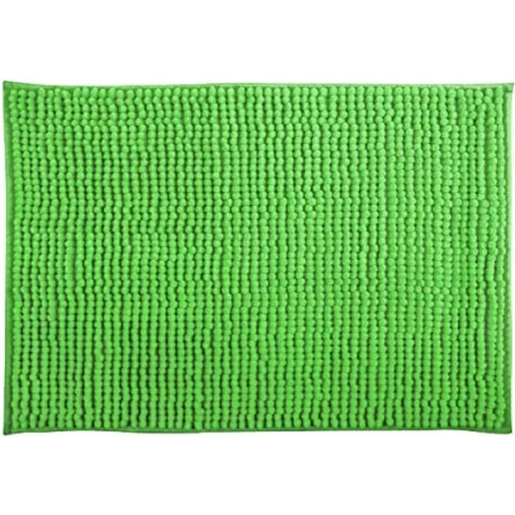 MSV Badteppich Badvorleger Duschvorleger Chenille Hochflor Badematte 40x60 cm – Basil Grün
