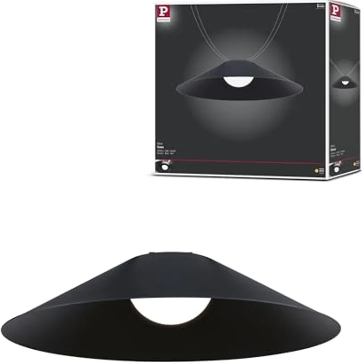 Paulmann Pendelleuchte Cone Uline 12W Aluminium, schwarz, warmweißes Licht 3000 K, 1245 lm, IP20 – Bild 1
