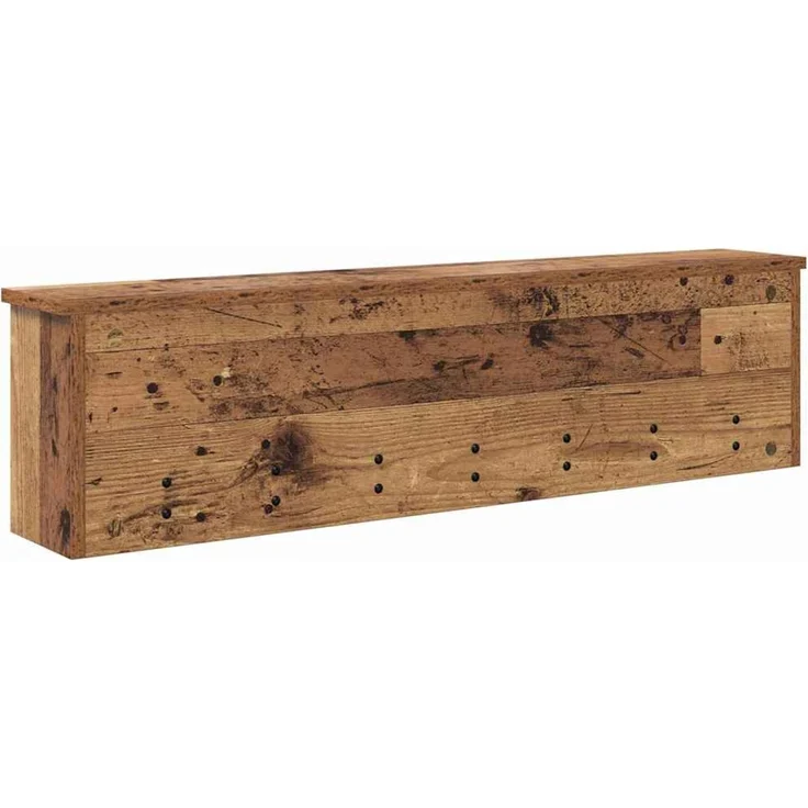 vidaXL Wandmontierter nachttisch mit Regal Altholz 100 x 16 x 26 cm 874329 – Bild 7
