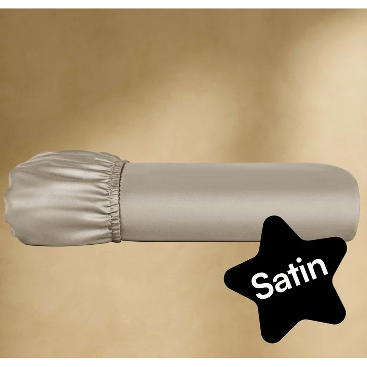 Seralino Spannbettlaken Mako Satin Spannbetttuch (100% Bio Baumwolle), 100% Bio-Baumwolle, Gummizug: rundum, Etiketten zeigen Seiten – schnelles, unkompliziertes Beziehen garantiert, Fairtrade/ GOTS zertifizierte uni Bettlaken, weich – Bild 1