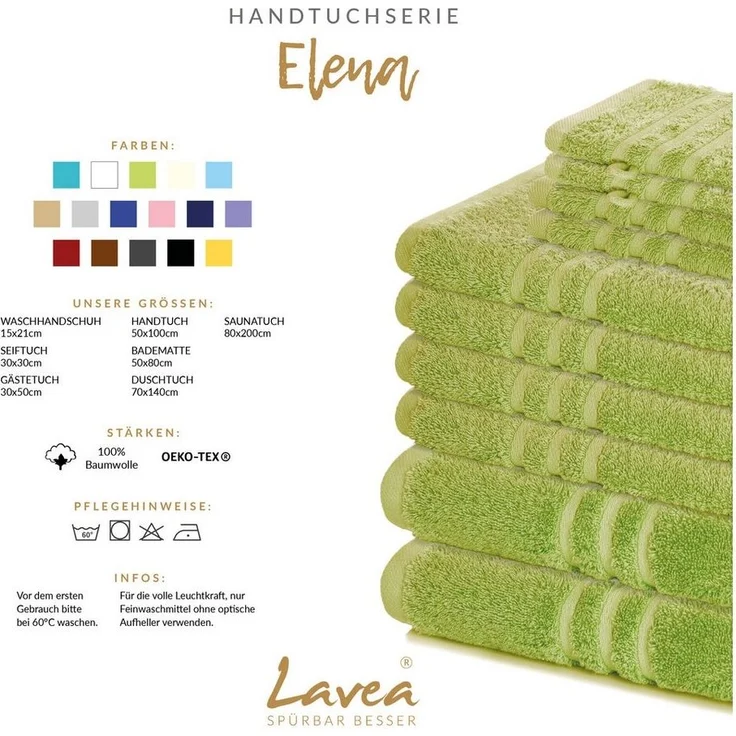 Lavea Badematte 4er Set Badeteppiche Elena Frottee 50x80 cm Badvorleger, 100% Baumwolle, 500 g/m² Frottier, weich & saugstark, pflegeleicht – Bild 2