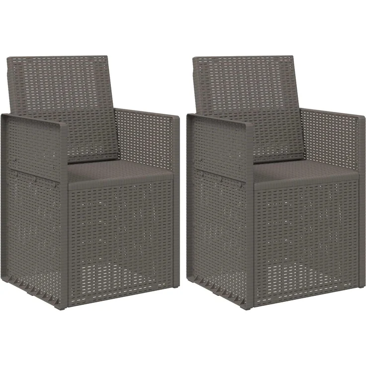 vidaXL Garten Esszimmerstühle 2 pcs Hellgrau PP 899964 – Bild 2