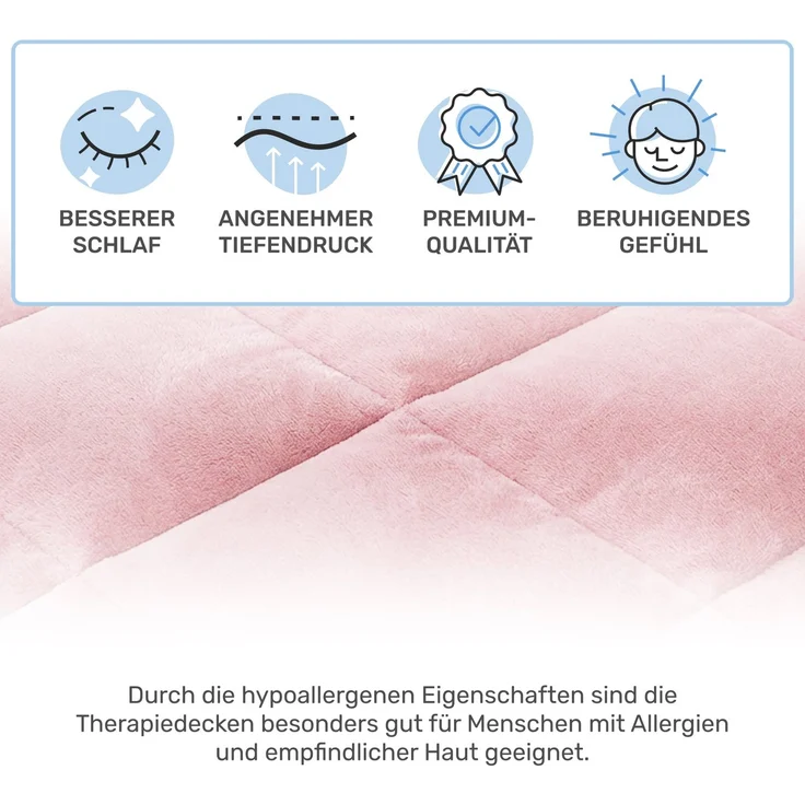 Dailydream Kinder Gewichtsdecke | 104x150 | 3,2 kg | kuschelig rosa | aus 100% Polyester | mit Glasperlenfüllung | schwere Decke zum Schlafen | Weighted Blanket | Therapiedecke | 35-55 kg – Bild 4