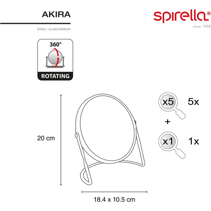 Spirella Schminkspiegel Kosmetikspiegel Badezimmerspiegel "Akira" 5-Fach Vergrößerung - matt ice Grün – Bild 2