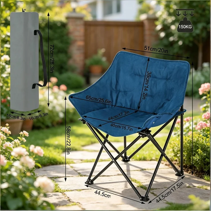 JARDJ Outdoors Stuhl,Campingstuhl,Weicher gepolsterter Klappstuhl,Entspannende Stuhl(nur mit Stuhl) – Bild 7